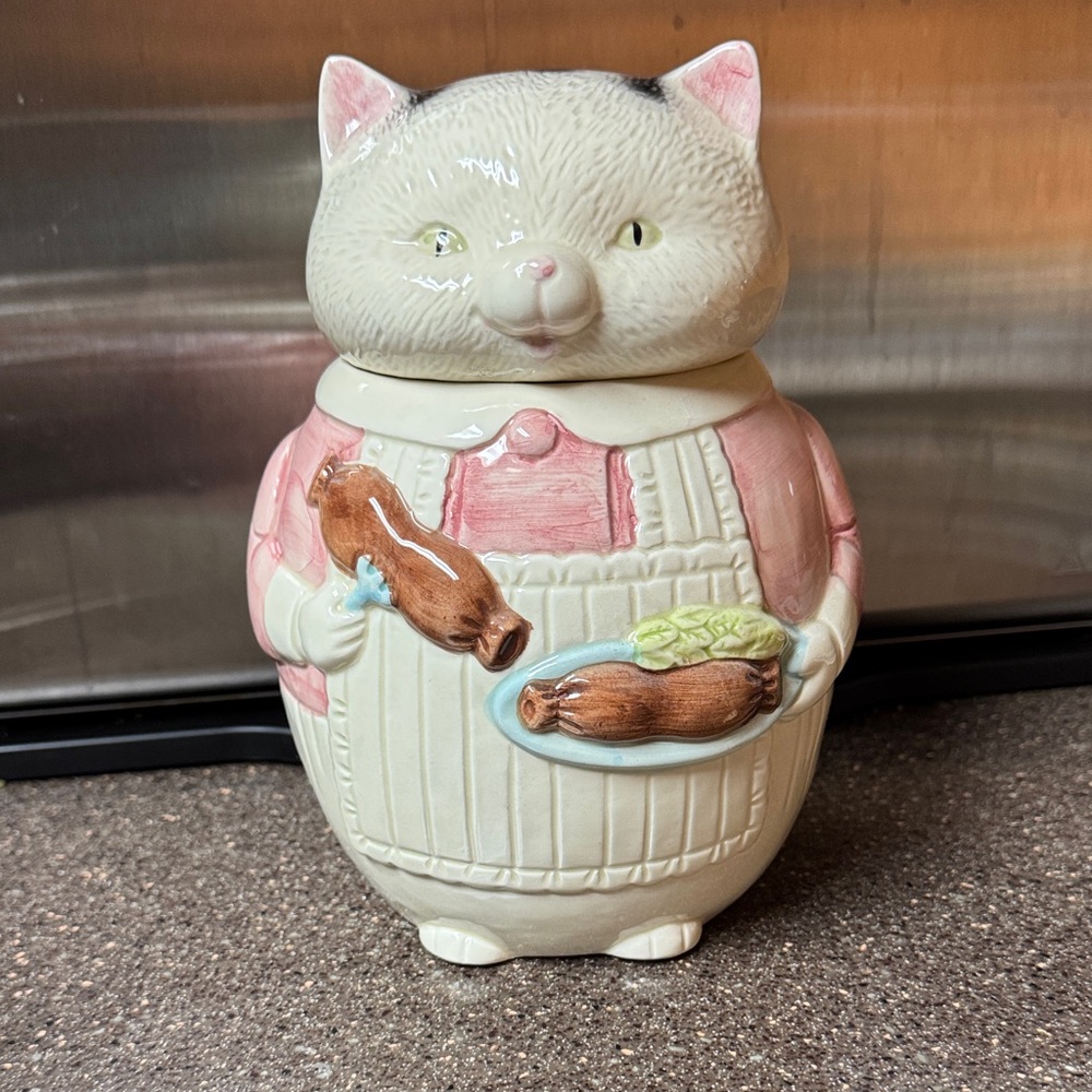 Vintage Ron Gordon Ceramic Cat Treat Jar